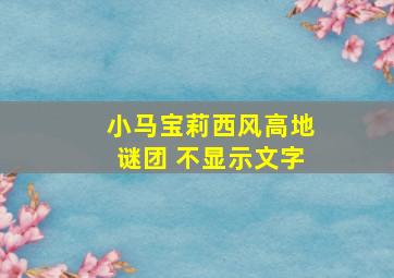 小马宝莉西风高地谜团 不显示文字